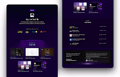Portfolio Website Project - Framer