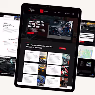 Car detailing website, car wash website, auto detailing