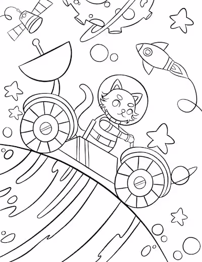 Coloring book with an Astronomy theme