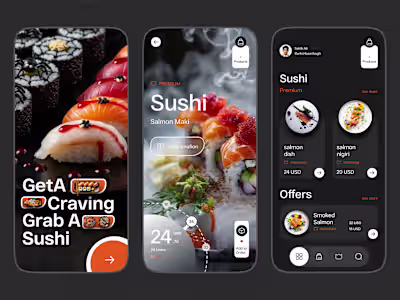 Premium Sushi Delivery App UI/UX