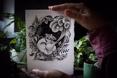 Ink Impressions: One-Word Guided Illustrations