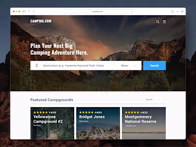 Camping.com – Booking Engine for Campers