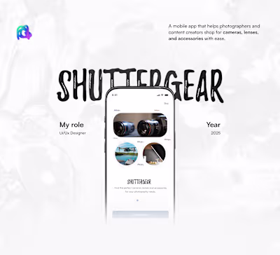 ShutterGear Mobile App Design