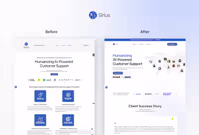 Sirius Support Landing Page Redesign