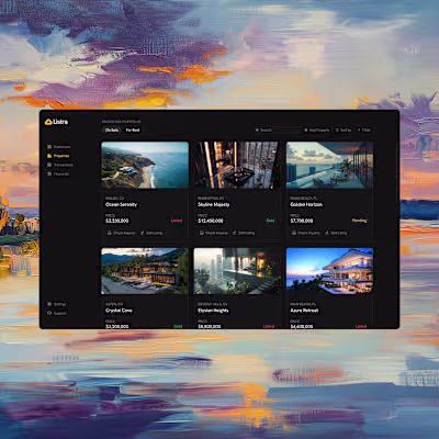 Listra: Modern Real Estate Dashboard Design