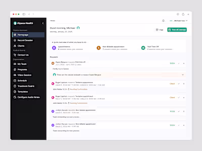 Alpaca Health Platform Design for ABA Therapists