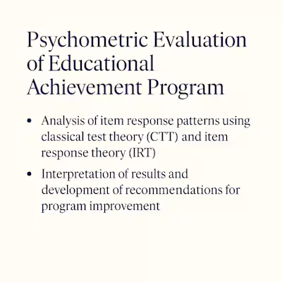Psychometric Evaluation of Achievement Program
