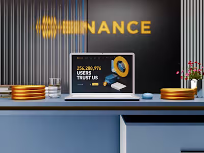 Sleek 3D hero section animation for Binance