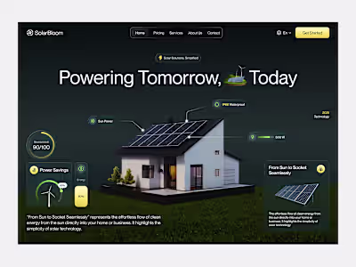 Solar Energy Website Design Concept