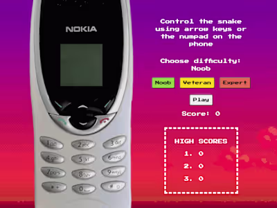 Nokia 8210 Snake - Web Game