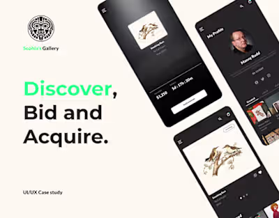 Sophia's Gallery - Art Auction App