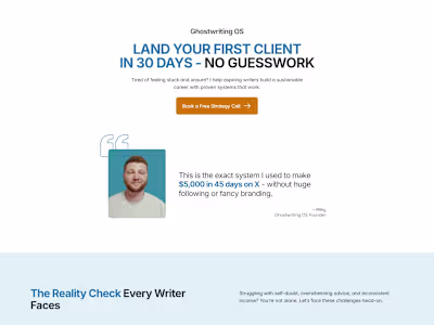 Conversion-Focused Landing Page for Ghostwriting OS