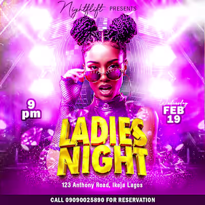 Ladies Night Club Flyer Design