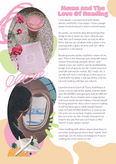 Moms and the Love of Reading – Lifestyle Feature Article