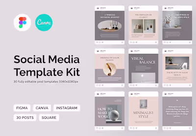 Pack of Social media templates Canva / Figma design