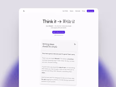 Woosh Landing Page
