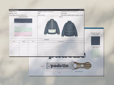 Padelle | Tech Pack Design & Product Sampling