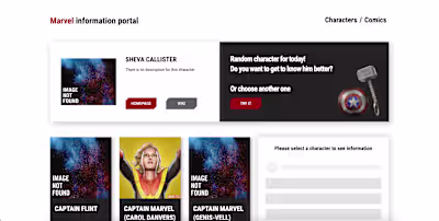 React App - Marvel Information Portal 