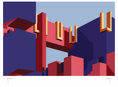 Illustration of La Muralla Roja for Kiton magazine