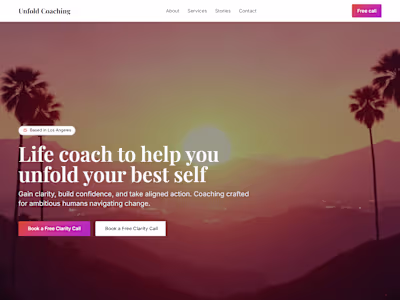 Life Coach Landing Page Design