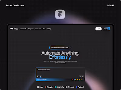Mizu No-Code Automation Platform Development