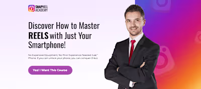 SnapReel Academy Course Landing Page Design