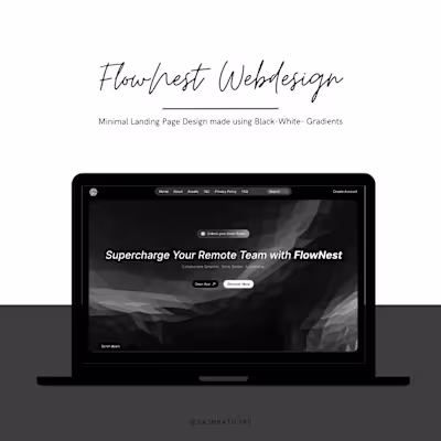 Flownest – Minimalist Landing Page UI Design (Figma)
