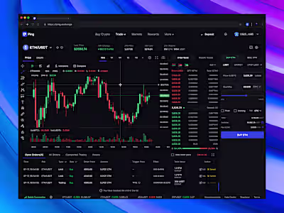 Ping exchange - Hybrid Decentralized digital assets trading app