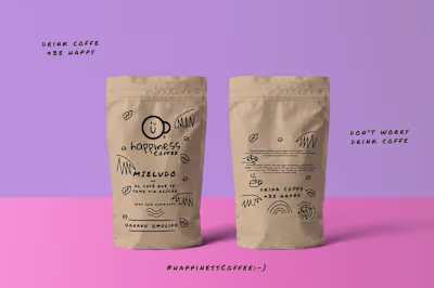 happiness coffee logo and packaging on Behance