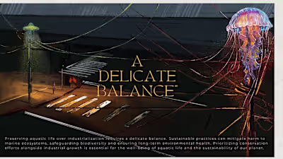 This concept-based illustration portrays a surreal balance b...