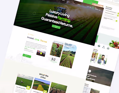 Luxury Agro-Living & Investment Landing Page Design
