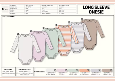 Baby Long Sleeve Onesie Tech Pack: Behance