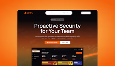 Sentrix Cybersecurity Website Design and Framer Development