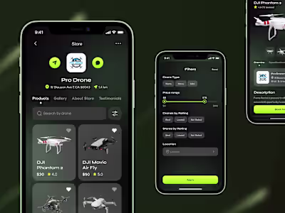 UI/UX Design. QuadRent -Drone rent mobile app