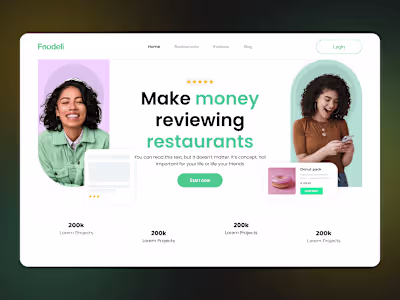 Foodeli Landing Page – Influencer-Driven Monetization