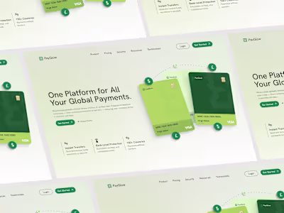 Payglow - Modern Finance & Payment Banking Website Landing Page