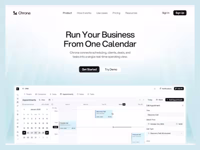 Chrona landing page