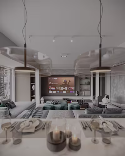 Modern Kitchen and Living Room Design on Behance