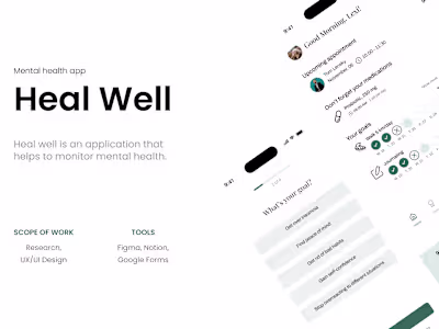 Heal Well Mobile App UX/UI Case Study