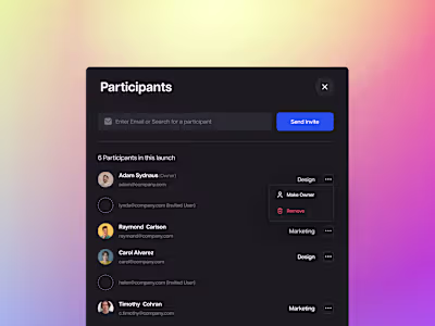 Modern Participant Management Dashboard