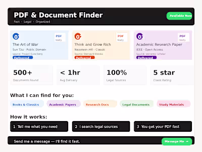 I find books, PDFs and