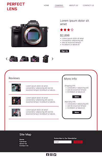 Perfect Lens Ecommerce Product Page on Behance