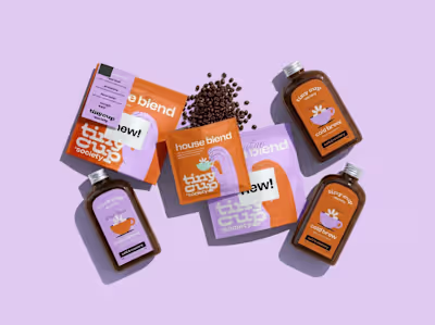 tiny cup society is a roastery and café. Its branding is lig...