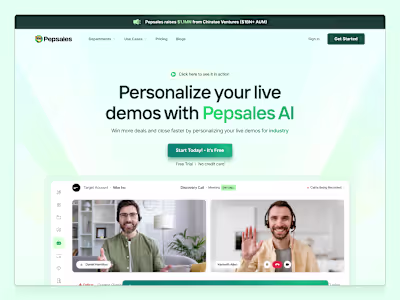 PepsalesAI: Framer Interactive Abstract Landing Page