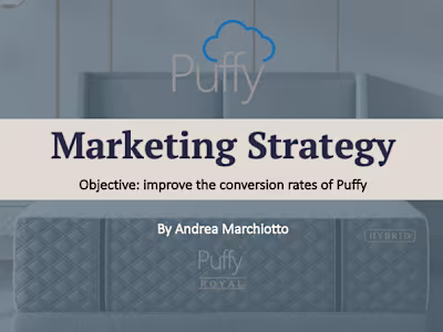 Puffy.com - Marketing Strategy for conversion rate improvements