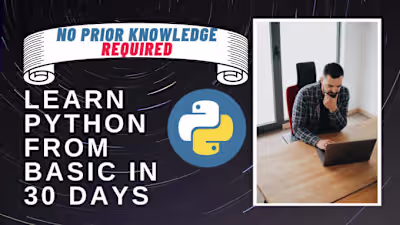Tutor or Teach python programming from basic in 30 days