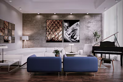 3D Render | Living Room - Concrete Wall :: Behance