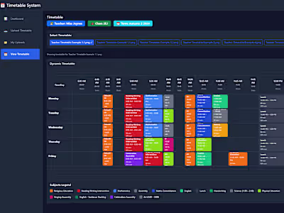AI Timetable Scanner & Schedule
