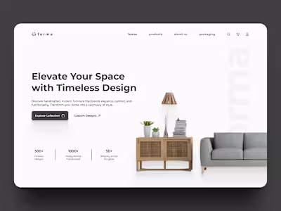 Hero Section Design for Modern Furniture Website