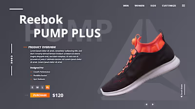 Landing page for shoe store